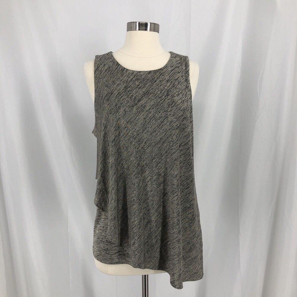 White House Black Market Tank Top Womens Heathered Asymmetrical Knit Size Large